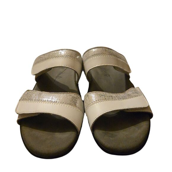 SAS Sandals Size 8M Nudu Slide White/Silver Comfort Slide On Grandma Core - Picture 7 of 16